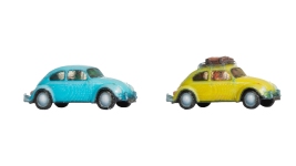 NOCH 44605 - Z - VW Käfer, blau / gelb (2 Stück)